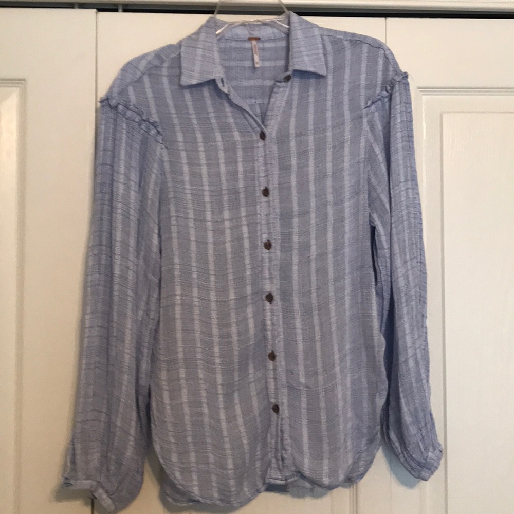 Free People button-down with statement sleeves